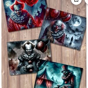 Creepy Clown Junk Journal Papers 10 Full pages Ephemera Halloween